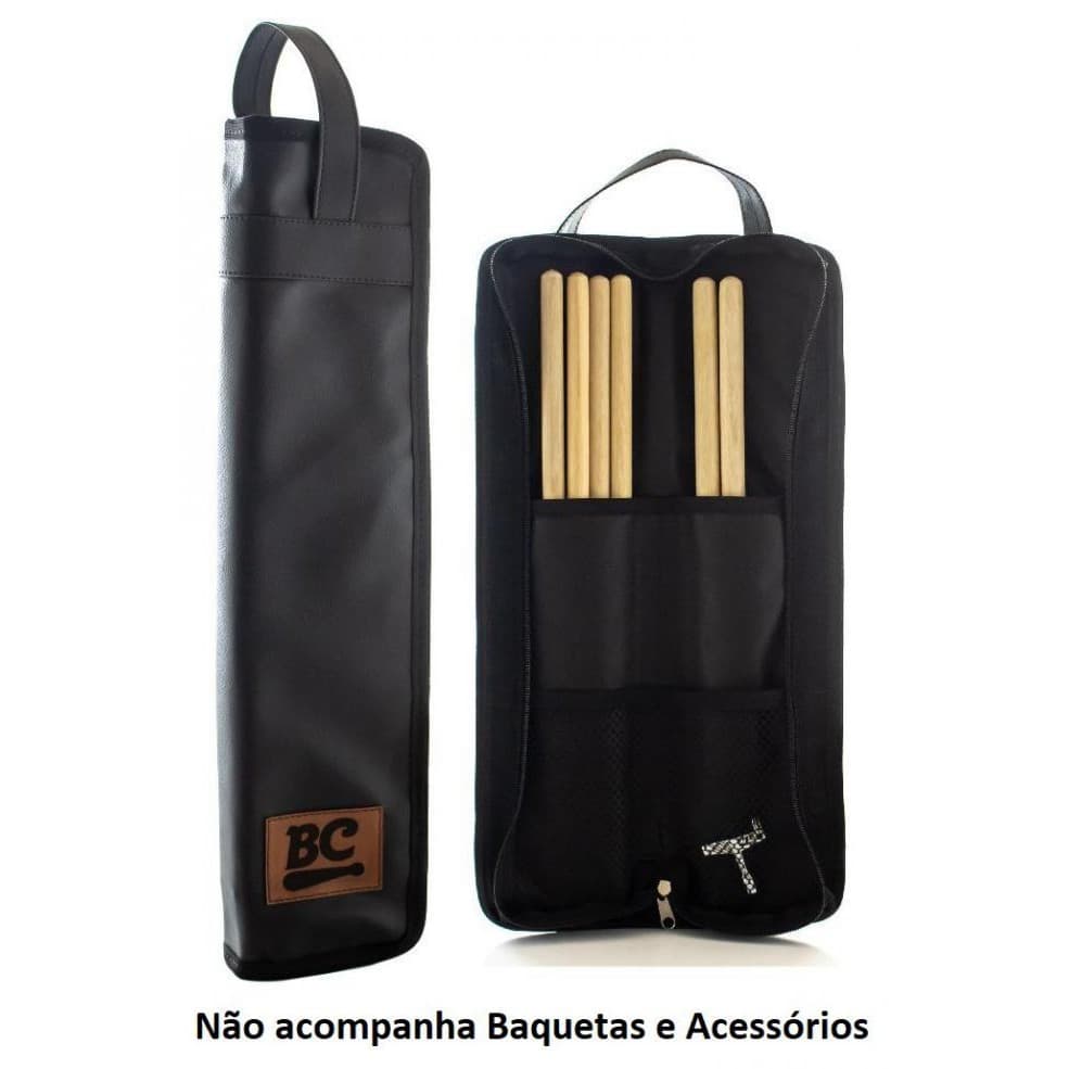 Bag de Baquetas BC Batera Clube Black Signature Tommaso em couro sintético e tamanho compacto