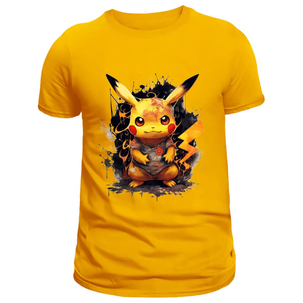 Linda Camisa estampa do Pokémon camiseta Pikachu infantil 1-16 e adulto P ao GG Plus Size G1-G3 Premium