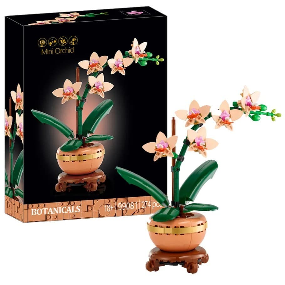 Compatível com blocos de construção Lego Ameixa Orquídea Bambu Crisântemo Quatro Cavalheiros Buquê de Orquídea