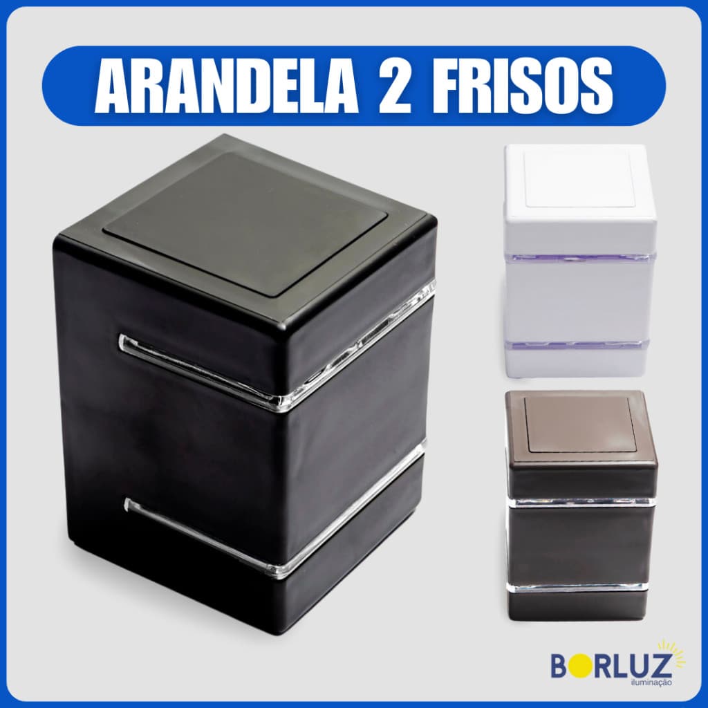 Luminária Arandela 2 Frisos 0 Focos Bivolt Área Externa e Interna
