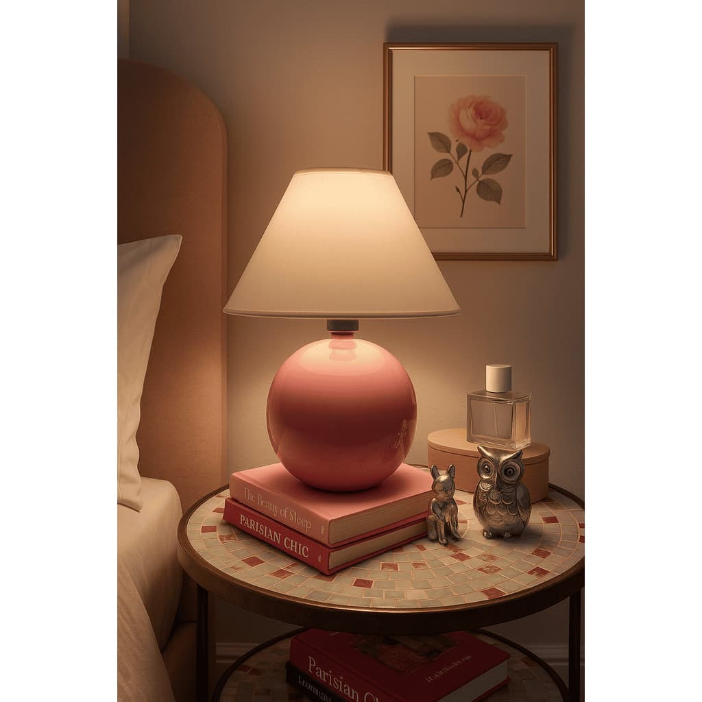 Abajur Bola Grande Feito Cerâmica Cúpula Quarto Sala Escritório Varias Cores Decoração Luminaria