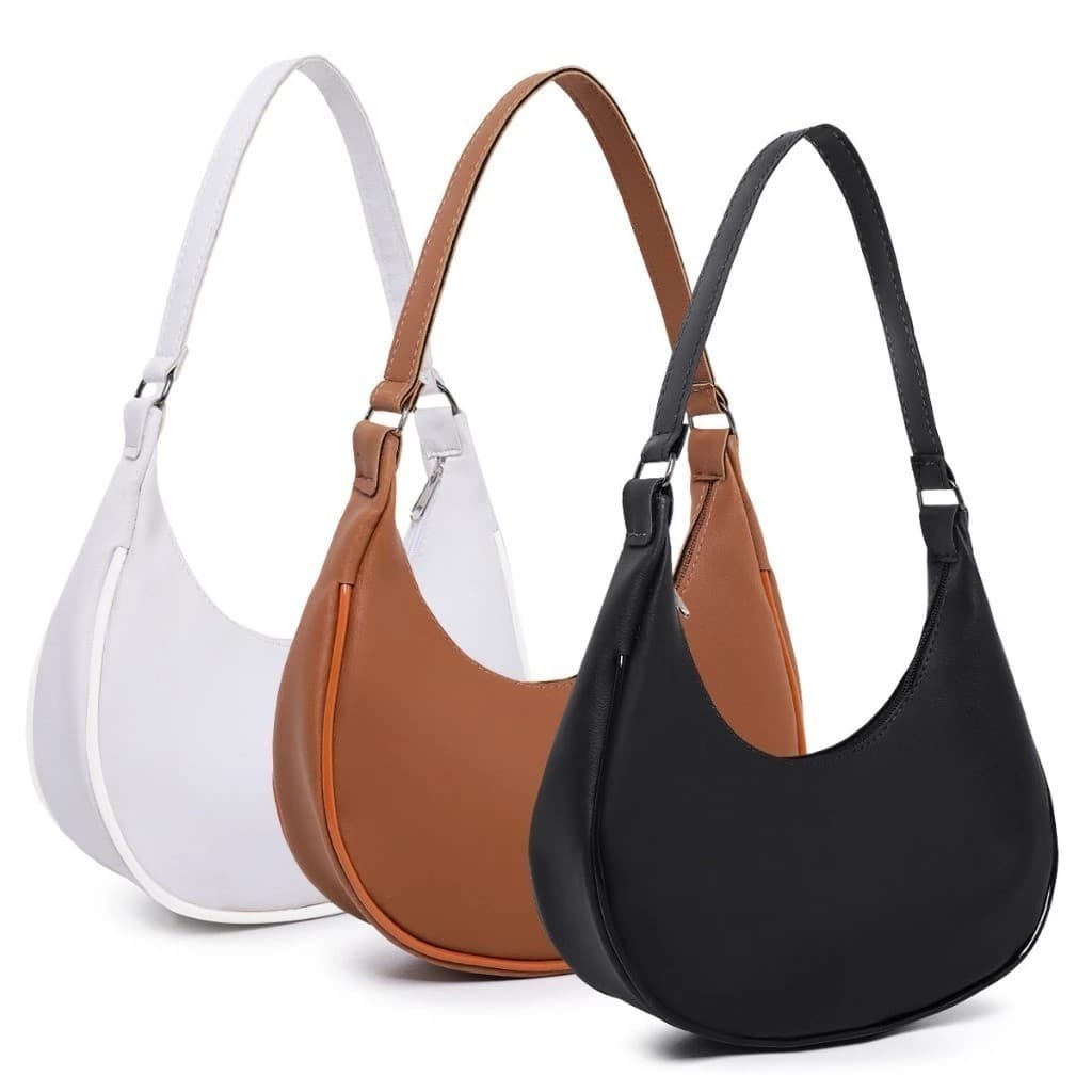 Kit 3 Bolsas Feminina Pequena De Ombro E Mão Meia Lua Baguete Estilosa Sofisticada Elegante Moda Promoção Envio Imediato
