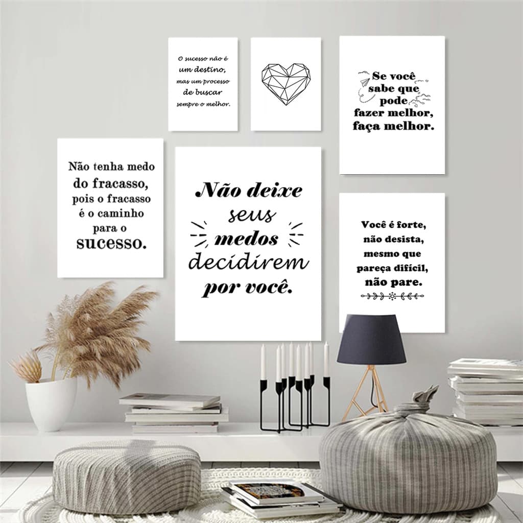 Quadros decorativos Texto Inspirador Decoração De Parede Sala Estar Quarto Escritório mural