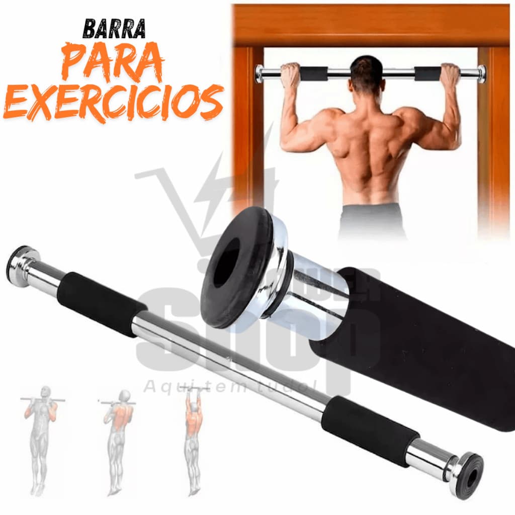 Barra Fixa Flexão Porta Apoio Regulável 60 a 100 Cm