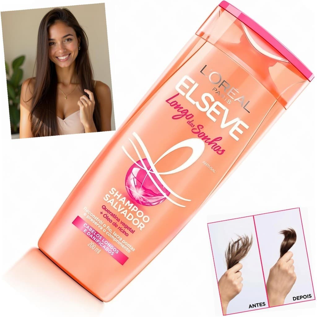 Shampoo L'Oréal Paris Elseve Longo dos Sonhos 200ml Cabelos Longos Brilho Maciez