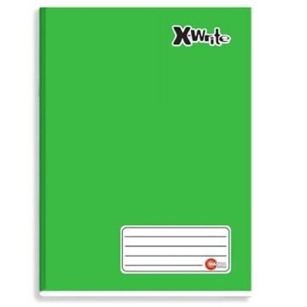 3 Cadernos brochurã capa dura 96 folhas X-WRITE verde maxima