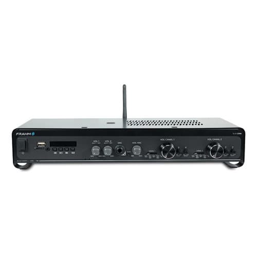 Amplificador Frahm Slim 2700 G5 2 canais de 135W RMS Controle remoto sonorização de 2 ambientes