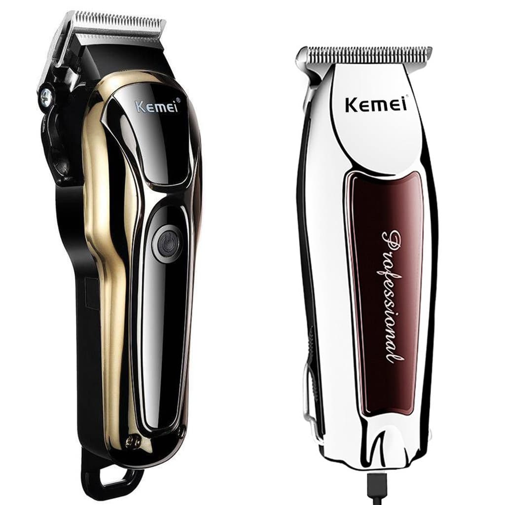 Kit Profissional Kemei Km-1990 Barbeiro + km-9163 Detalhe 110v/220v