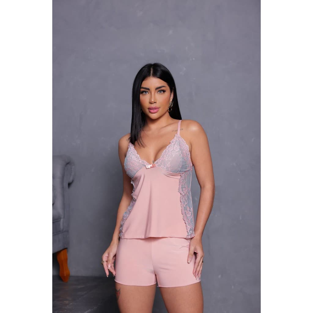 Conjunto Jessica (Rosa Chá) Tamanhos P ao GG