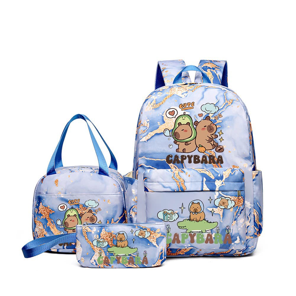Mochila de Desenho Animado Bonita e Adorável da Menina Capivara Capy Baea para Estudantes do Ensino Fundamental de 3 a 5