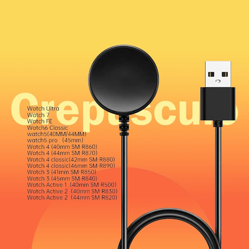 Crepúsculo Carregador USB para Samsung Galaxy Watch Active 1/2 3e watch3/4/5/6/7 watch4 classic