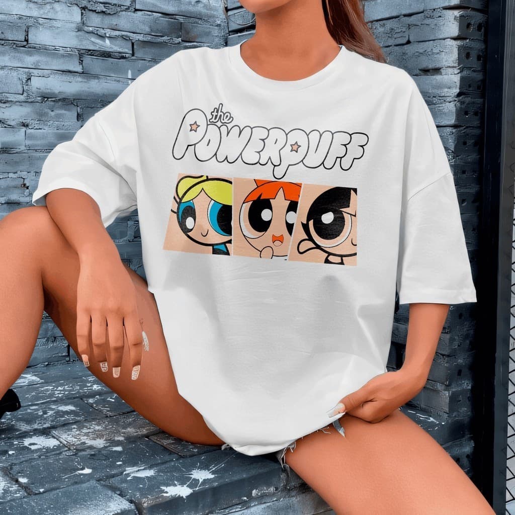 Camiseta Premium em Algodão Puro SISI Tshirt feminina oversize algodão Menina Poderosas camisa desenho animado