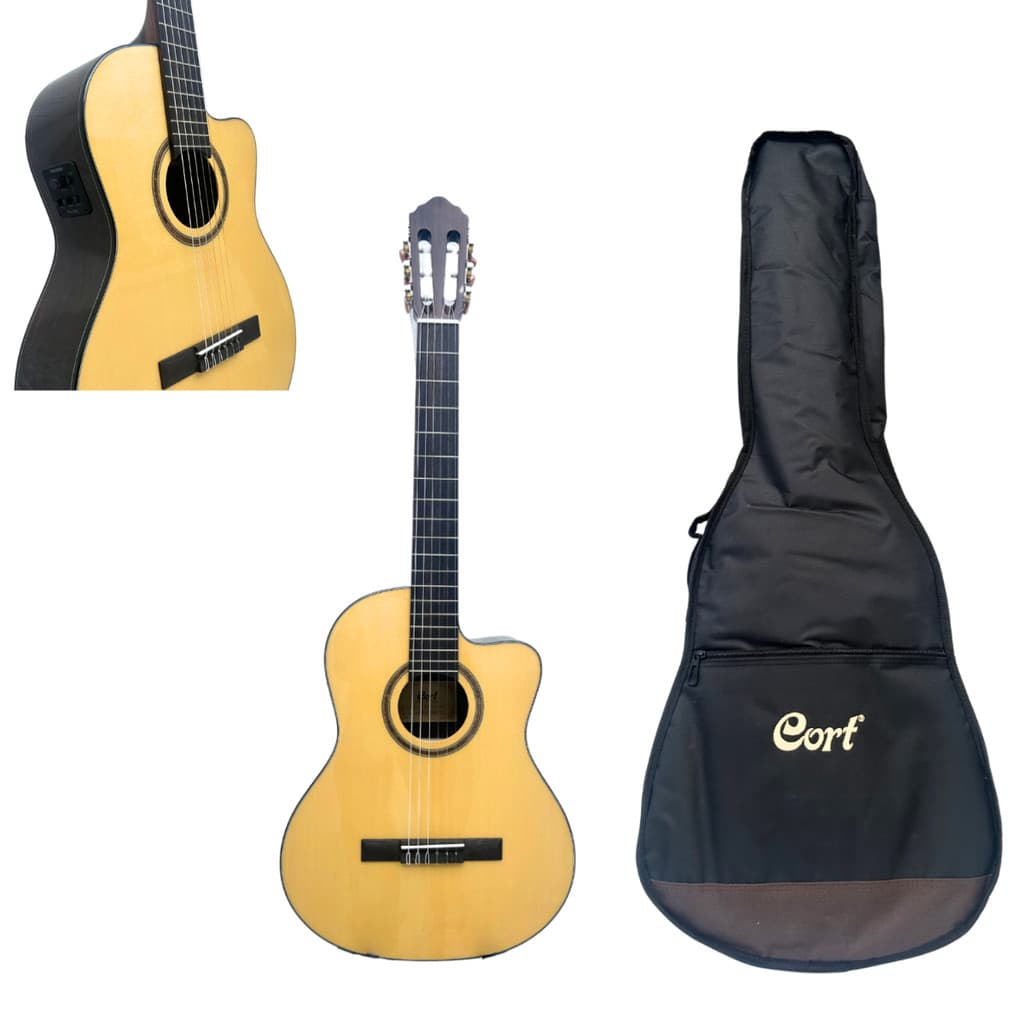 Cort Kit Capa e Violão Eletro Acústico 6 cordas AC 160CF NAT