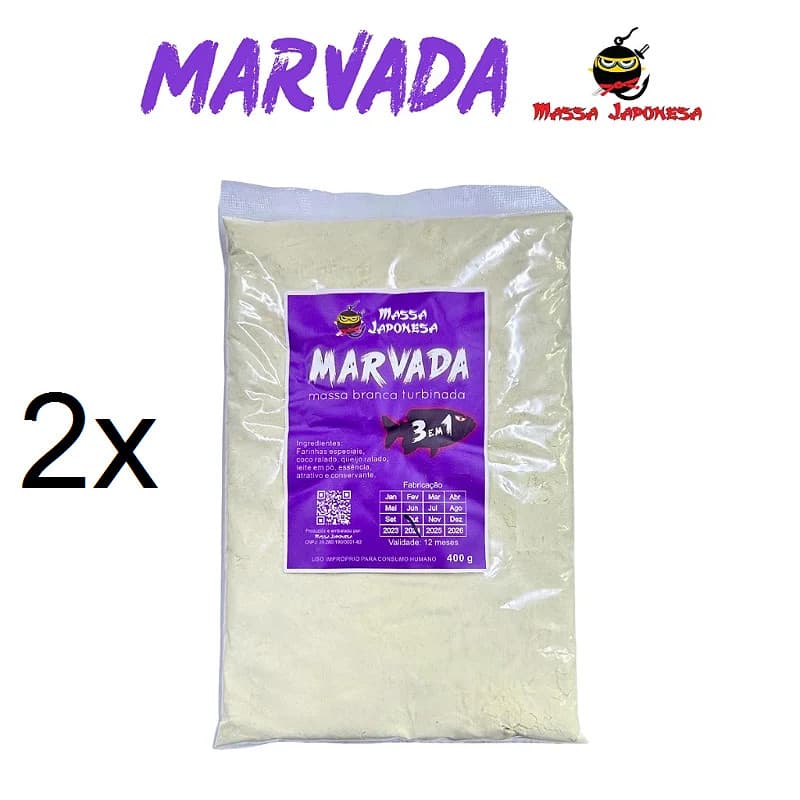 kit 2 Massa Marvada Branca Turbinada 400g 3 em 1 Massa Japonesa