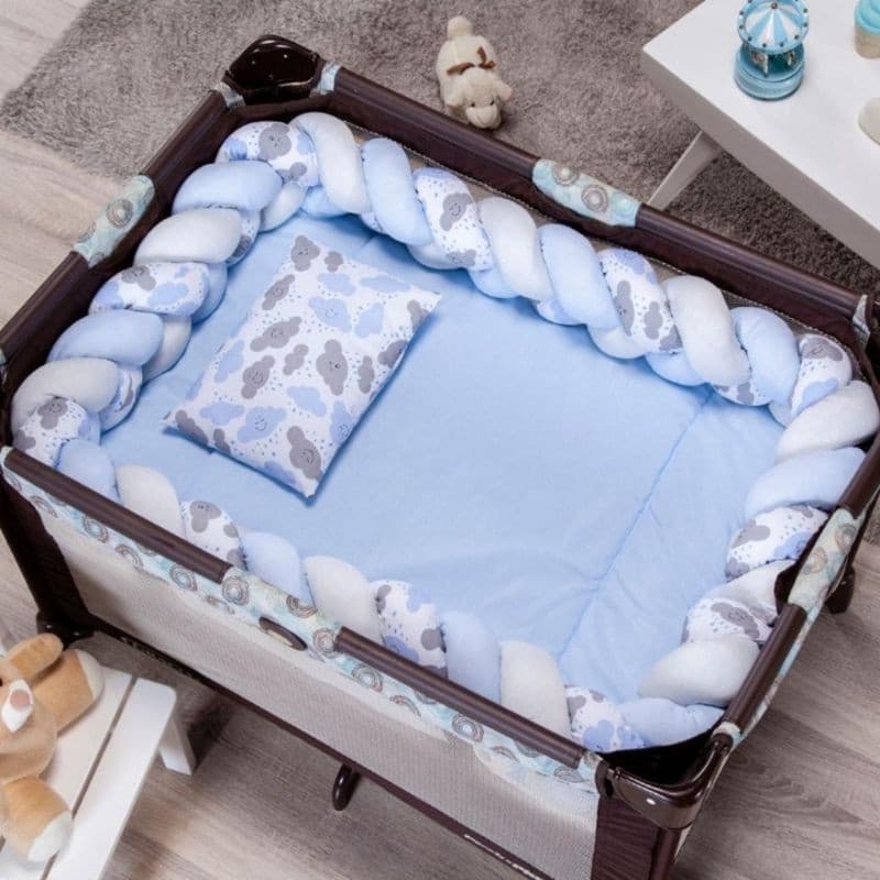 Kit Berço 5 Peças Menina Menino Bebê Desmontável Protetor Chiqueirinho 100% Algodão
