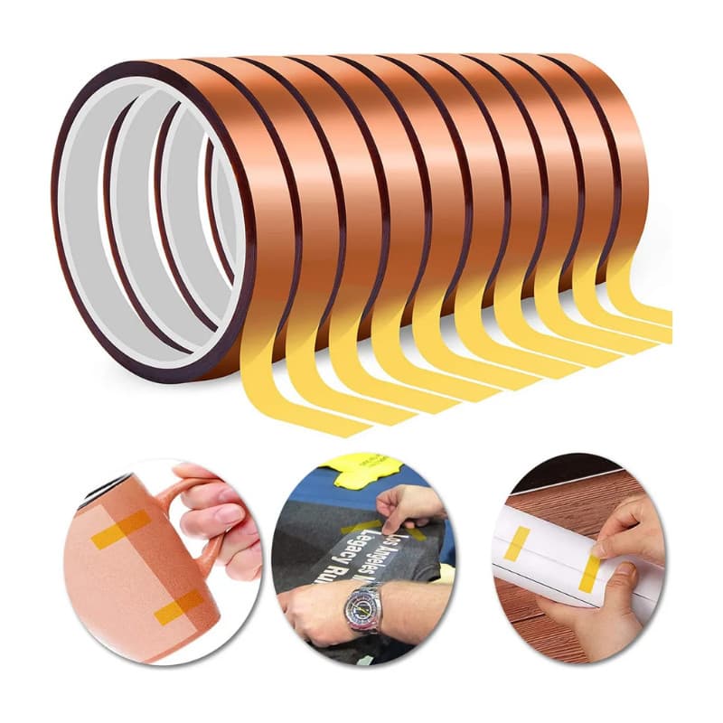 Fita Adesiva Kapton 10mm – Isolante Térmico e Elétrico Alta Resistência (33m)