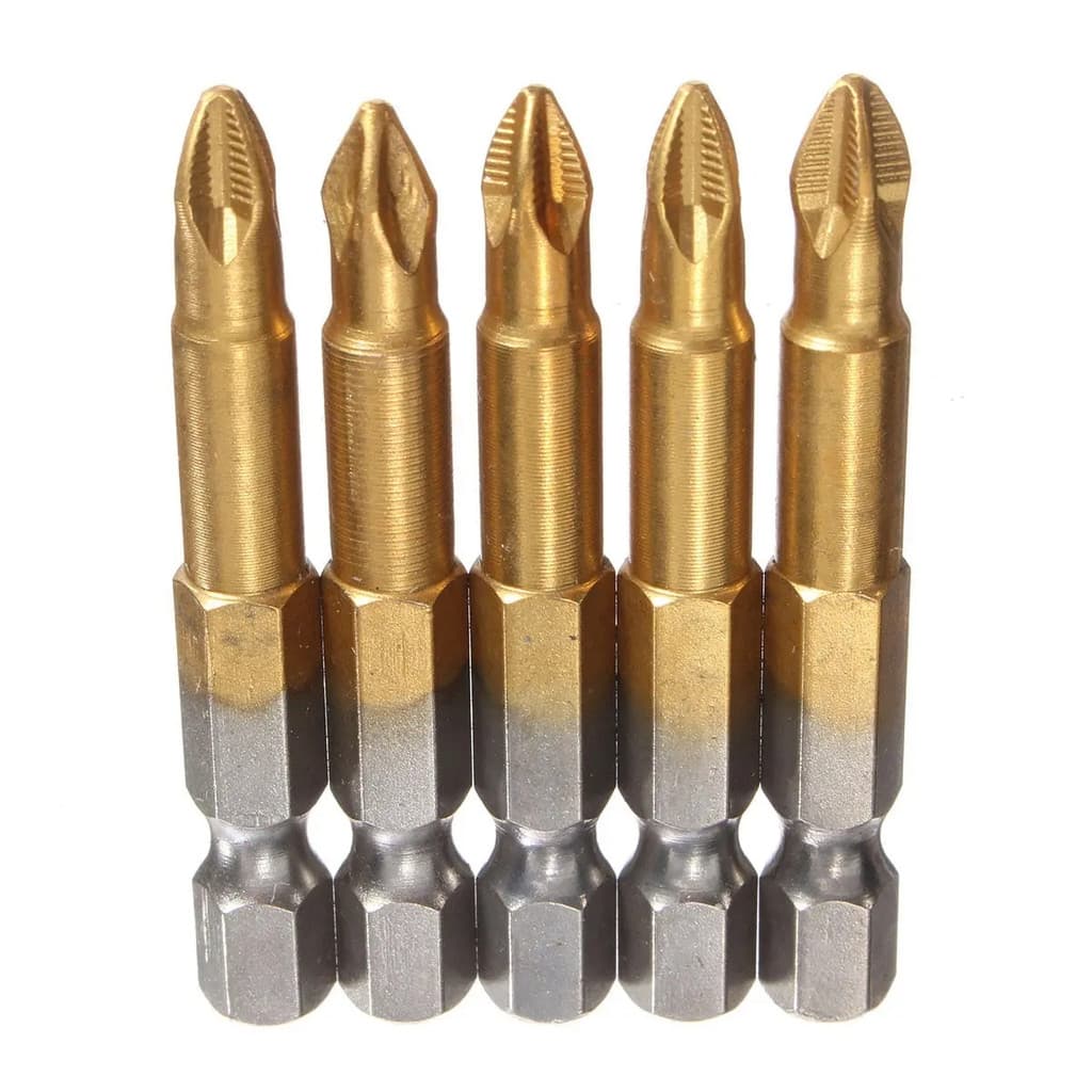5 Pontas Bit Philips Titânio PH2 Parafusadeira Imantado Aço Kit Jogo De Ponteiras Chave Bits Impacto