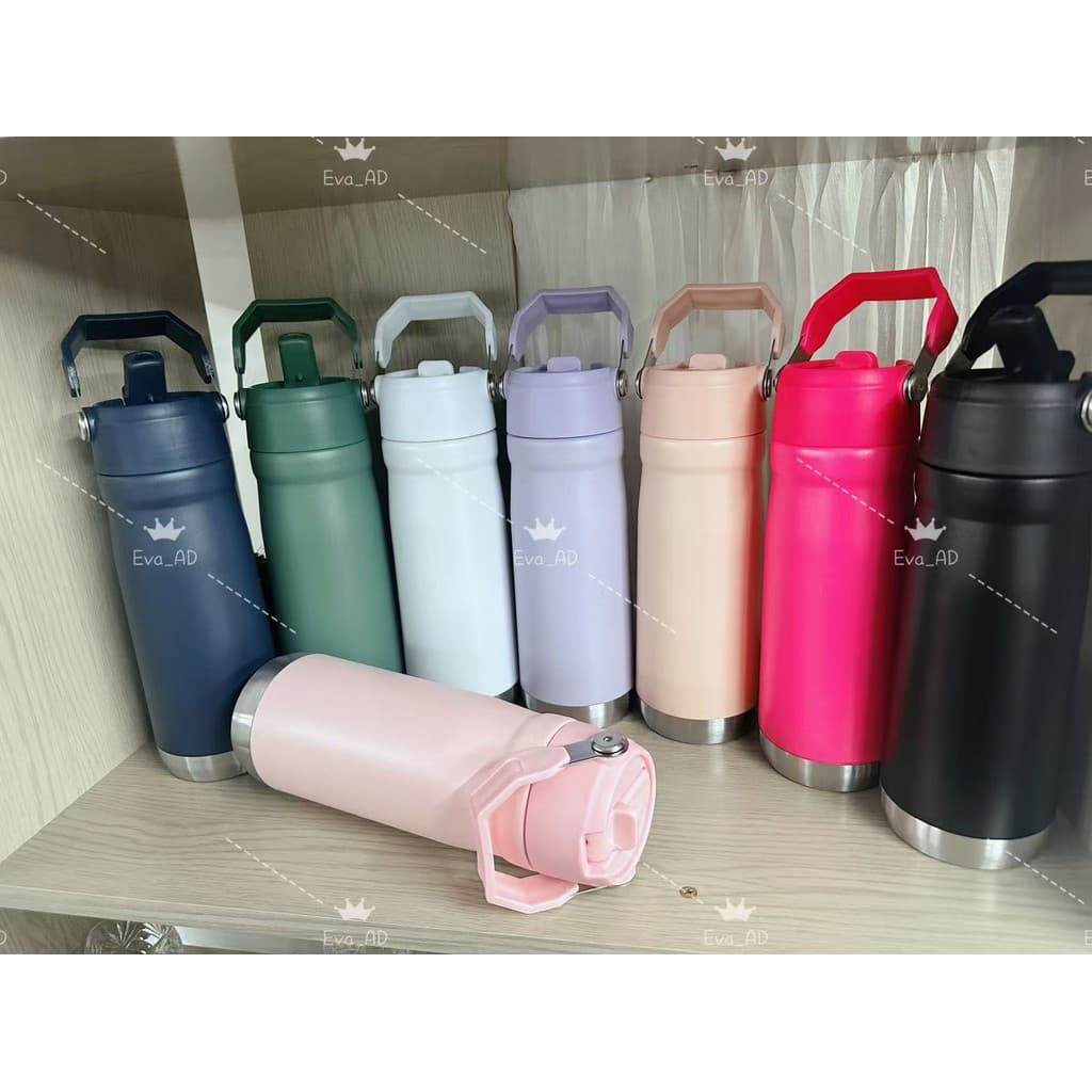 garrafa  Aço inoxidável Vacuum Flask 600ML com | Alça para Transporte | Quente e Frio,20oz