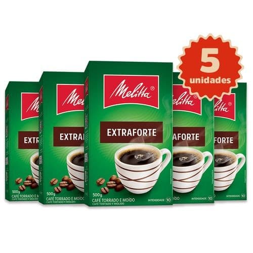 Kit 5 Cafés Melitta® Extra Forte Vácuo 500g