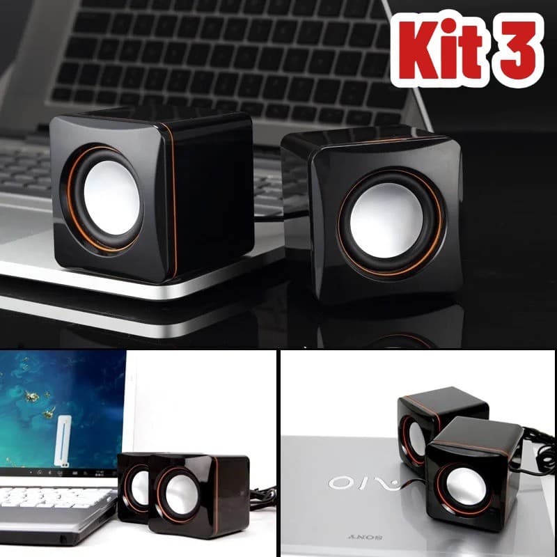 Caixa de Som USB P2 | Mini Alto Falante 6W para PC Notebook Computador Home Office