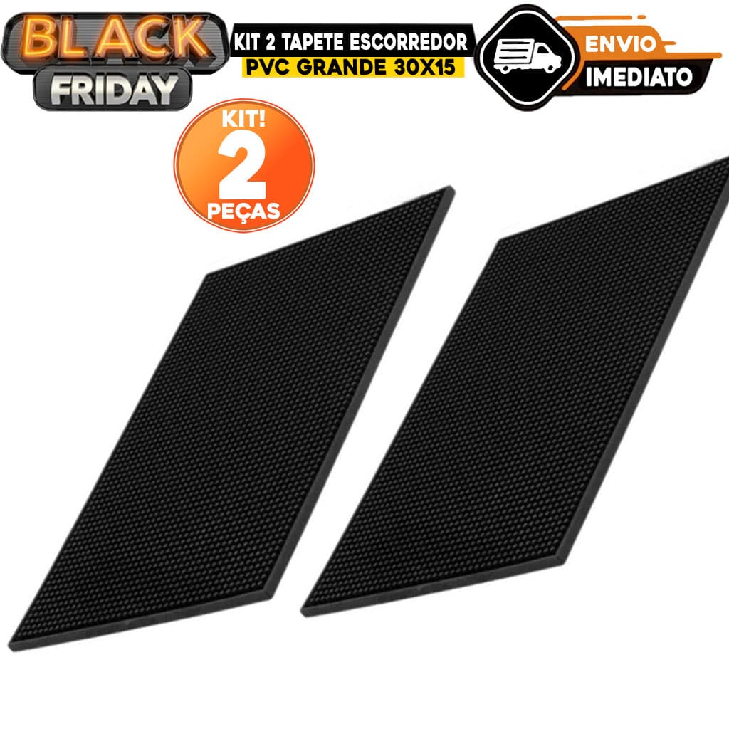 KIT 2 Tapete Escorredor em PVC Grande 30x15 de Louças Copos Prato para Barmen Bartender Para Mesa Bar Drinks Balcão