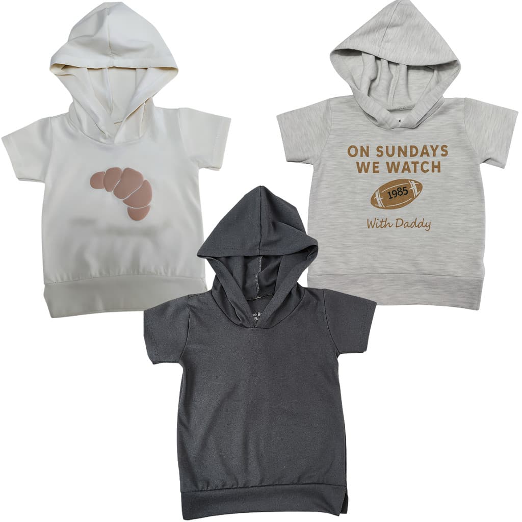 Camiseta com Capuz Infantil Menino Manga Curta em Algodão