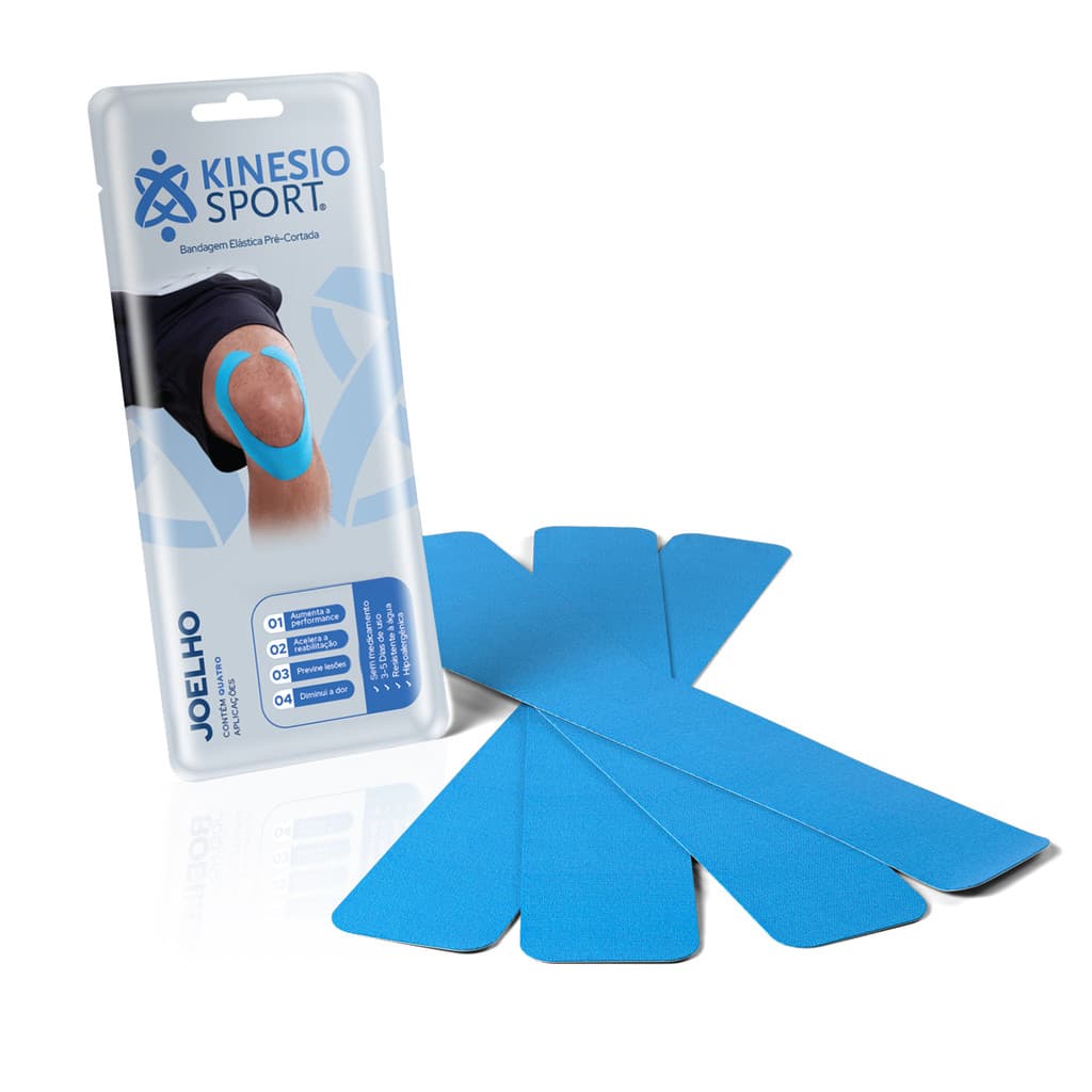 Bandagem Elastica Adesiva KinesioSport Pré-Cortada Joelho