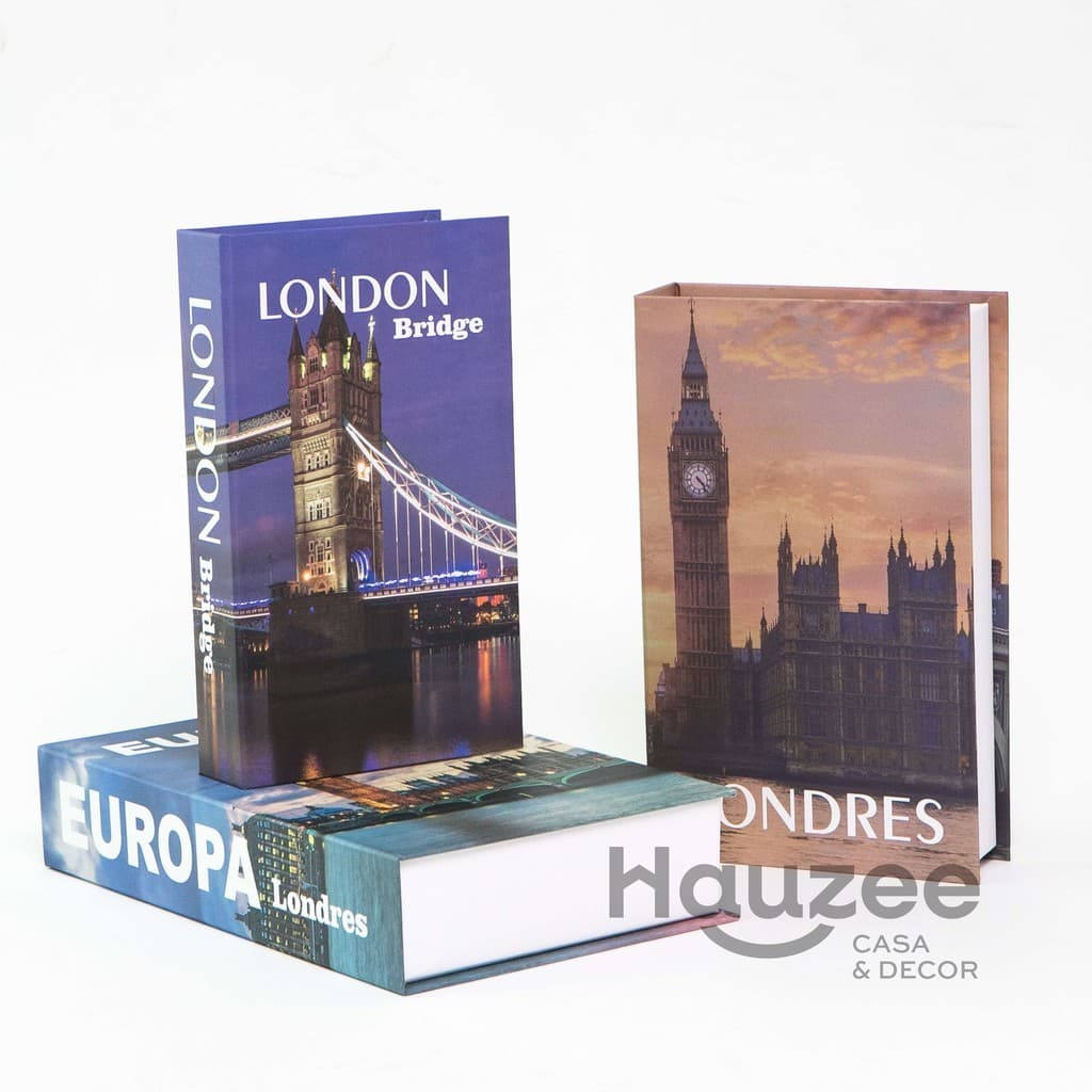 Conjunto Caixa Porta Objetos/Livro Decorativa Luxo- Europa