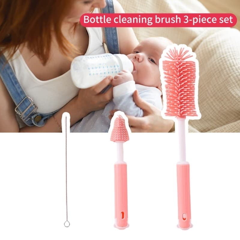 KIN Conjunto De Escova Para Mamadeira , Limpador De Silicone Durável , Escovas De Palha Destacáveis Garrafas De Pescoço
