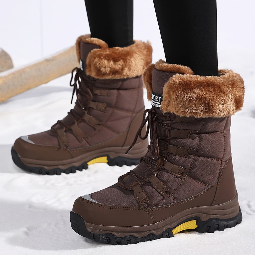 W inverno quente botas de neve forro de lã feminino engrossado nordeste viagem botas de algodão ao ar livre botas de cam