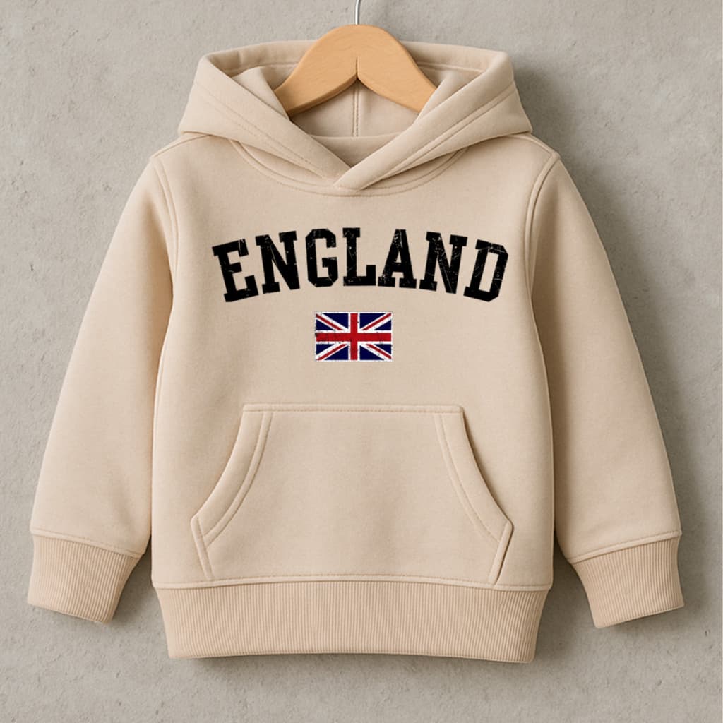 Moletom infantil Estampado England Com Capuz Canguru Algodão Peluciado