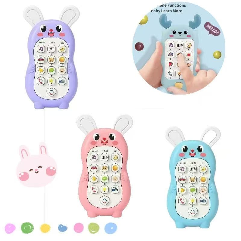 Telefone De Brinquedos Com Simulação Para Bebês Música Dormir Crianças Educativo Infantil Mordedor