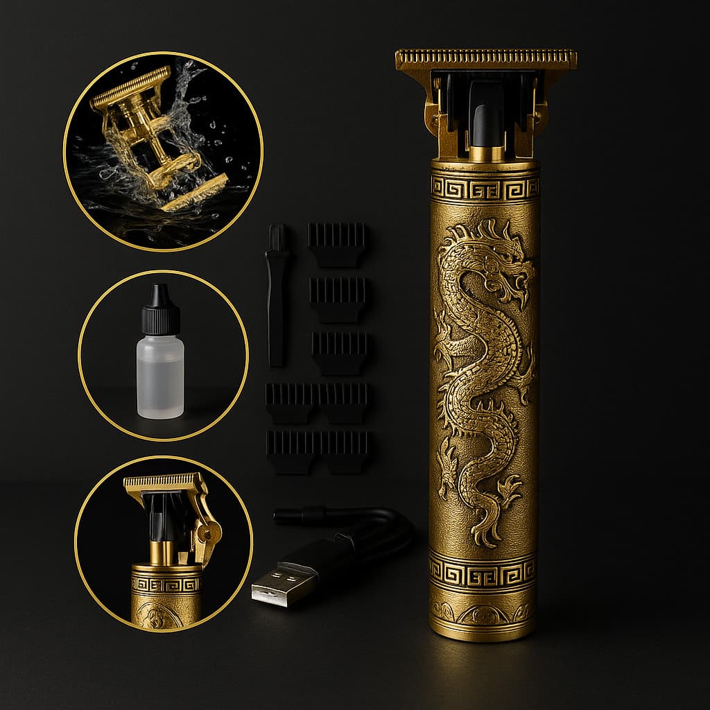 Máquina De Cortar Cabelo | Máquininha Para Barba, Pezinho, Cabelo e Depilação | Maquininha Designer Dragão