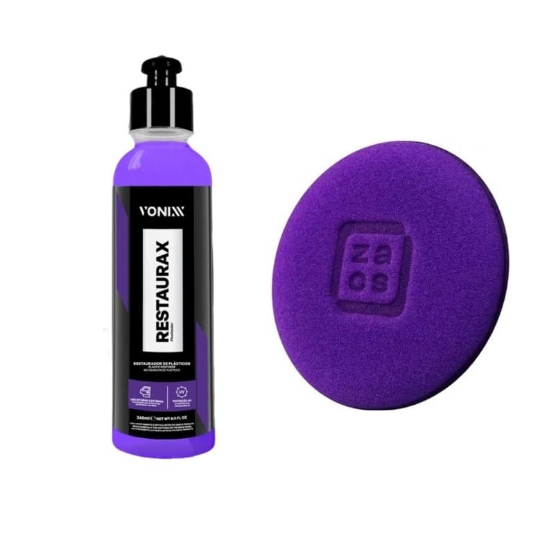 Restaurax Restaurador de Plásticos Vonixx 240 ML + Aplicador de Espuma ZACS