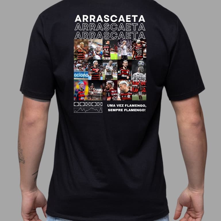 Camiseta Arrascaeta Jogador Futebol Fotos 100% Algodão Adulto ao Plus Size Moda TR