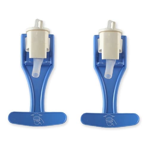 Kit 2 Torneiras Completas Azul Branca Plástico Refresqueira Suqueira Venâncio