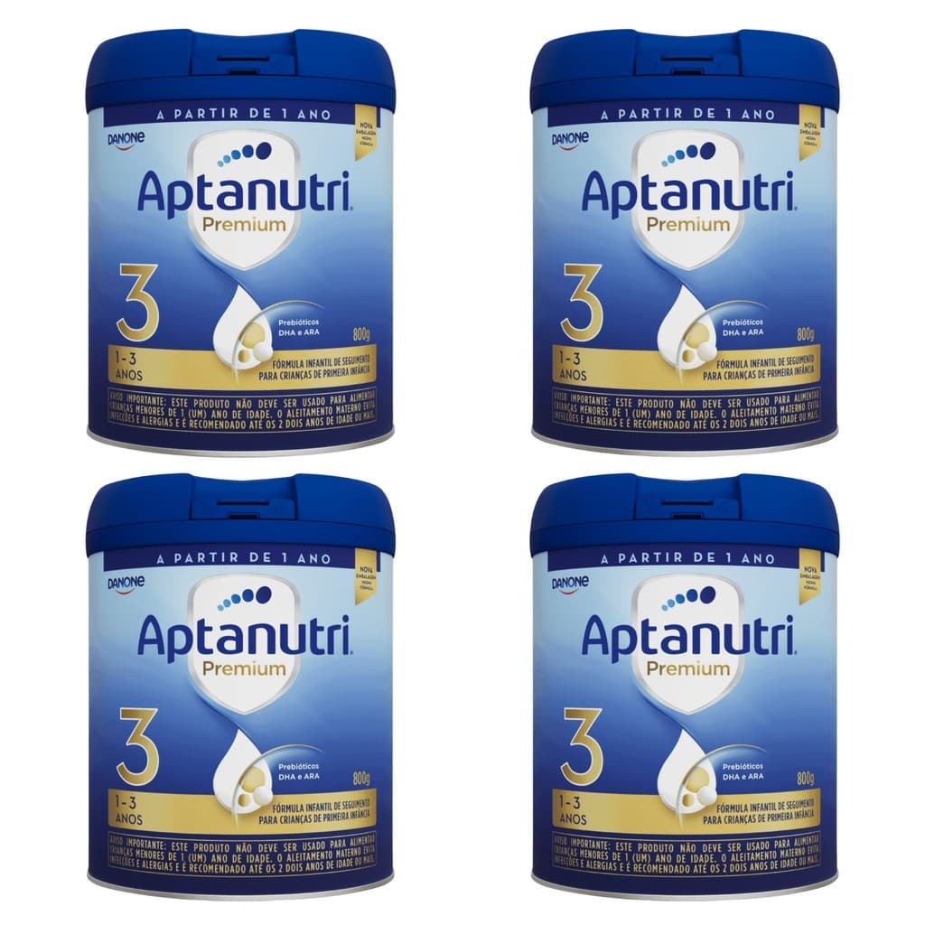 Kit com 4 Fórmula Infantil Aptanutri Premium 3 - 800g