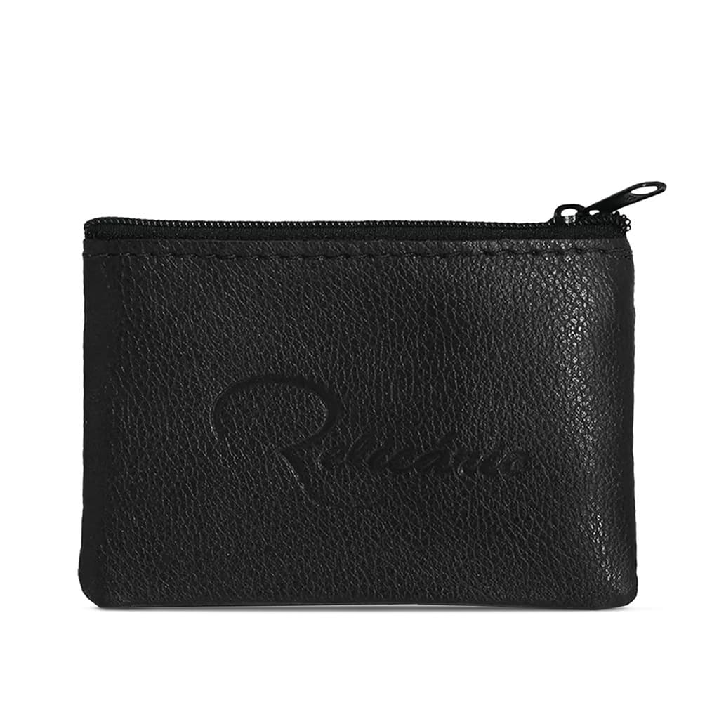 Bolsinha compacta em Couro Legítimo Porta Moedas/Dinheiro Modelo Dinar - Preto | Relicário Bolsas e Pastas