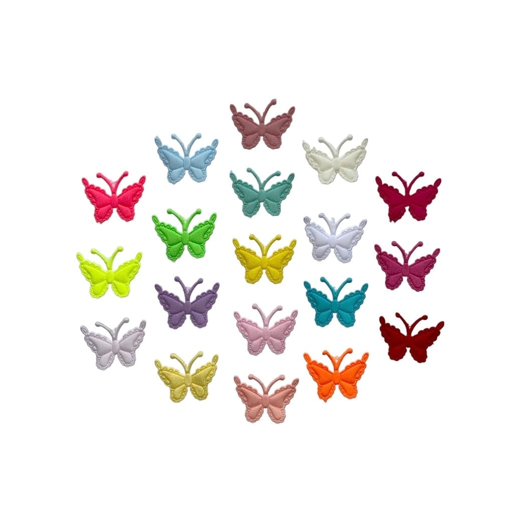 Aplique Borboleta Tecido Prensado - 50 unidades