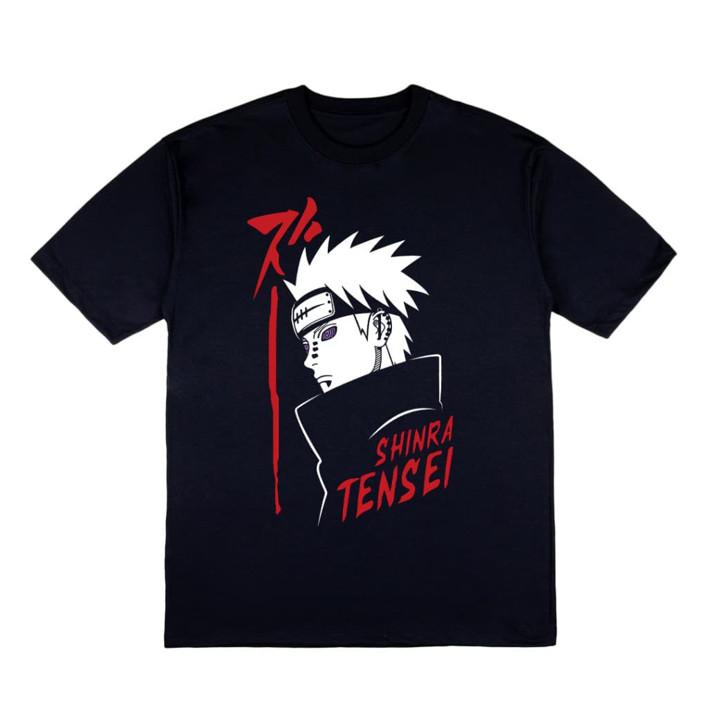 Linda Camiseta Básica Pain anime NARUTO estampa DTF  Algodão Fio 30.1 Penteado Zero Encolhimento Premium