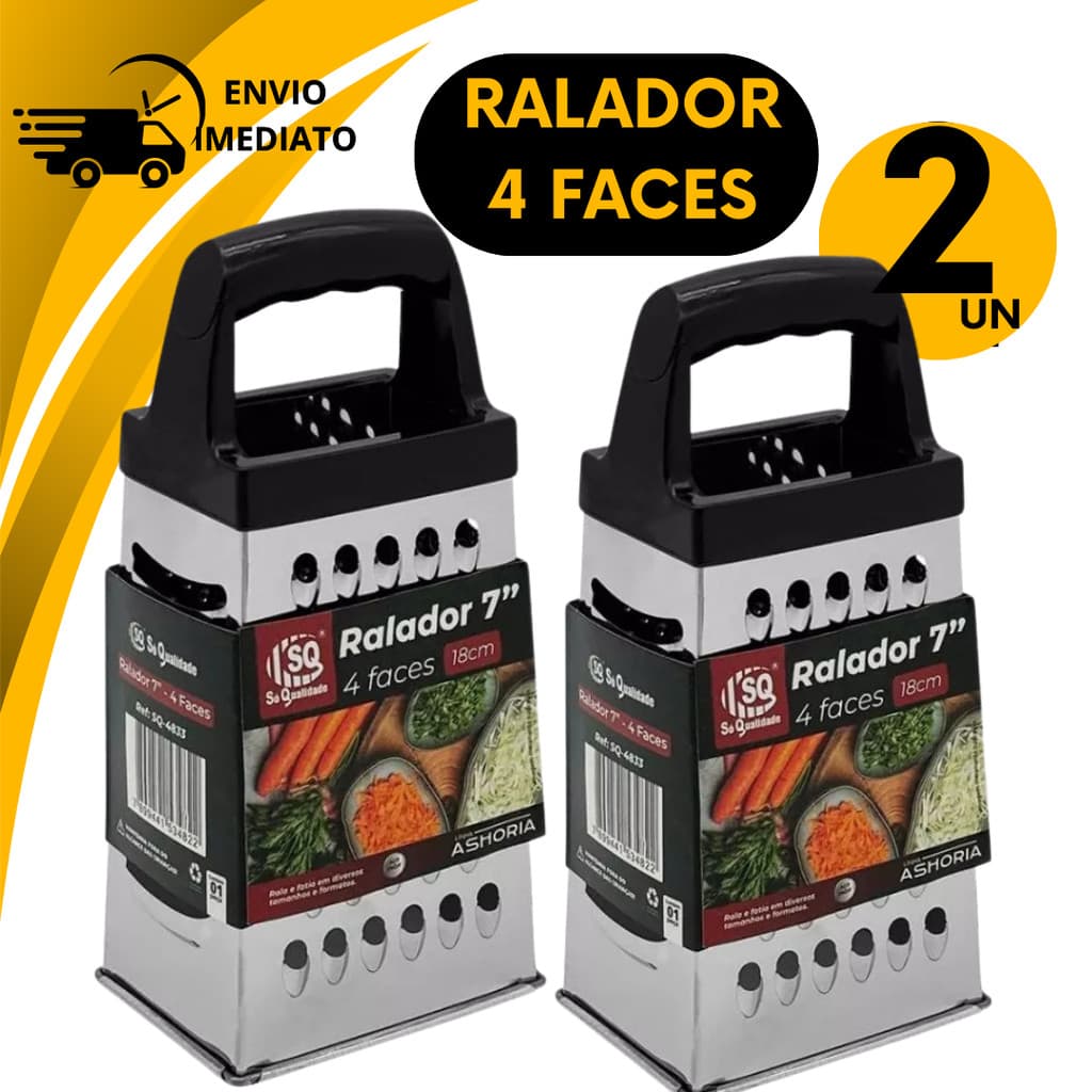Ralador Aço Inoxidavel 4 Faces Cortador Fatiador Utensilio Cozinha Ralador Queijo Legumes Verduras