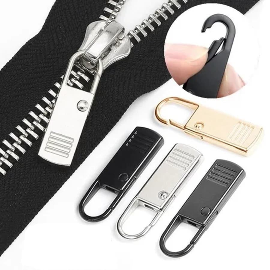 5 Pçs Metal Zíper Puxar Substituição Destacável Slider Guia Kit De Reparo Para Roupas Jaqueta Diy Artesanato Costura Zip