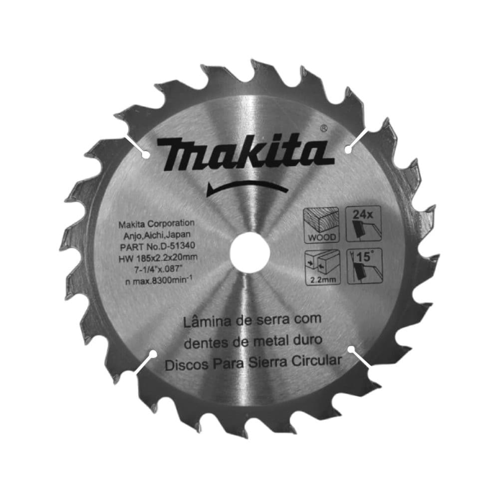 Kit com 2 Lâminas de Serra Circular WIDIA 7.1/4" x 20mm 40 Dentes D-51356 - MAKITA