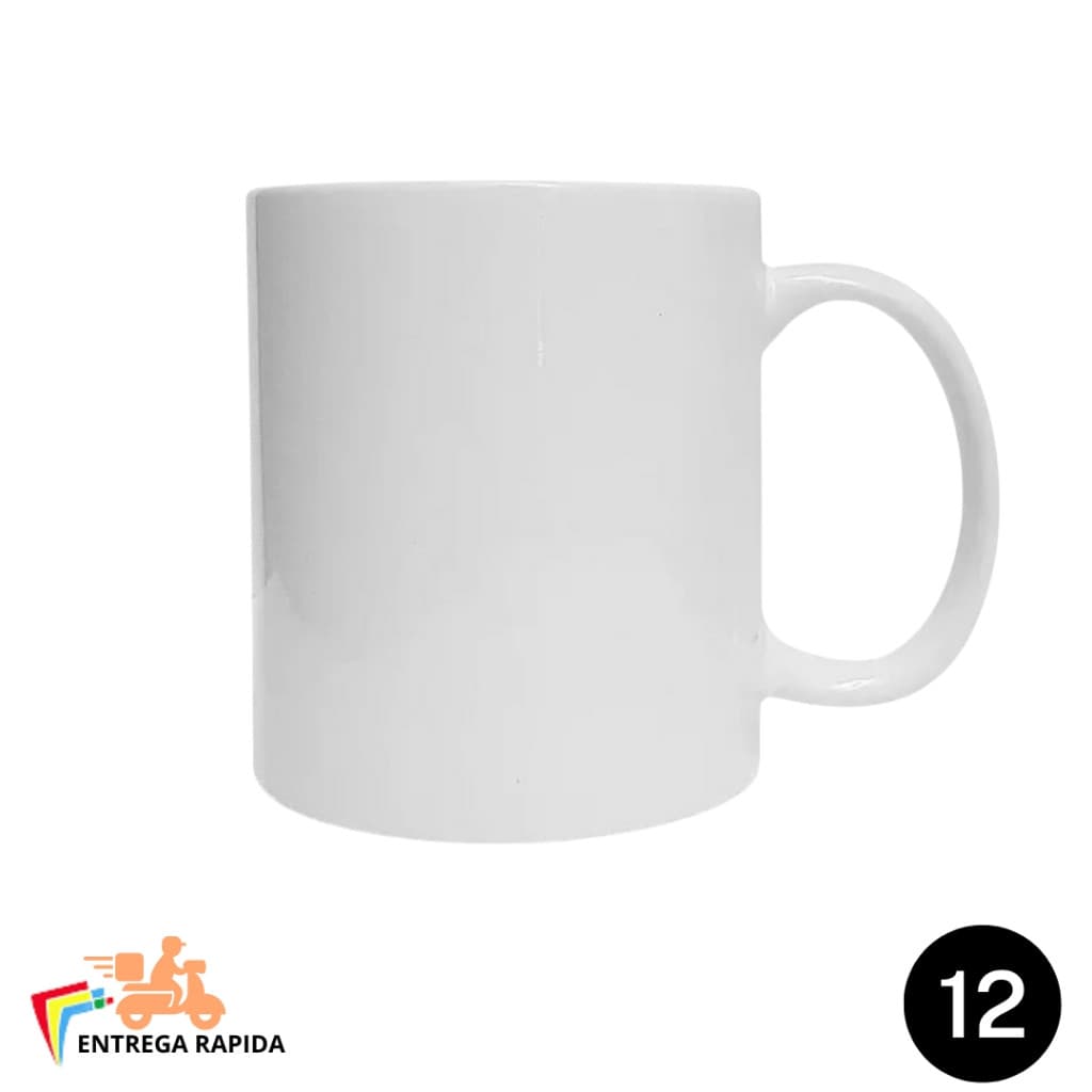 Caneca Branca LIVE  325ml - Para Sublimação 12 Unidades