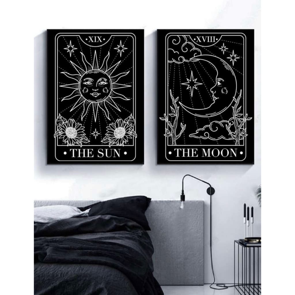 Quadro The Sun and the moon - cartas de taro -