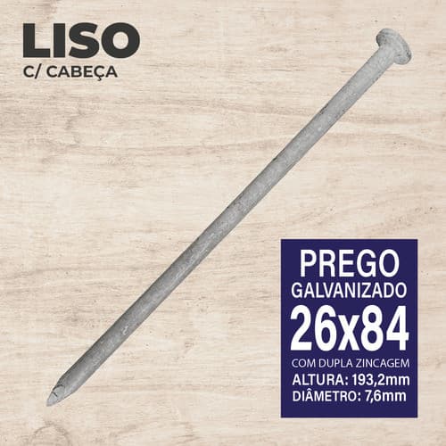 Prego Galvanizado A Fogo Naval  1kg Nautfix 26x84