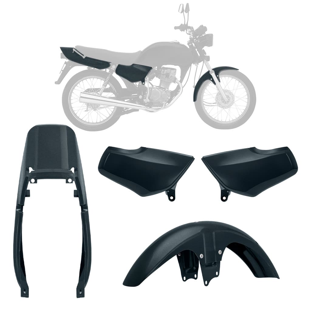 Kit Carenagem Pro Tork Titan 1995 1996 1997 1998 1999 Paralama Dianteiro Tampa Lateral Rabeta