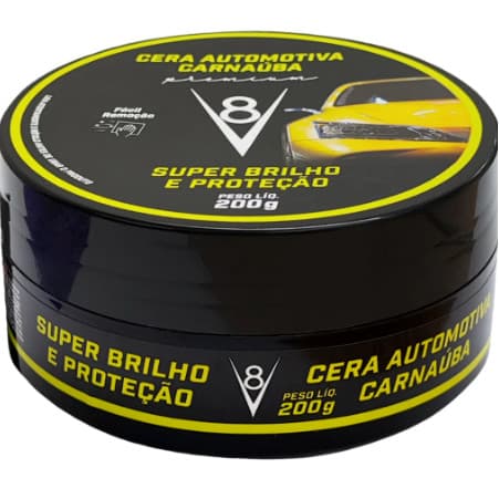 Cera Automotiva Carnaúba Super Brilho 200G - V8