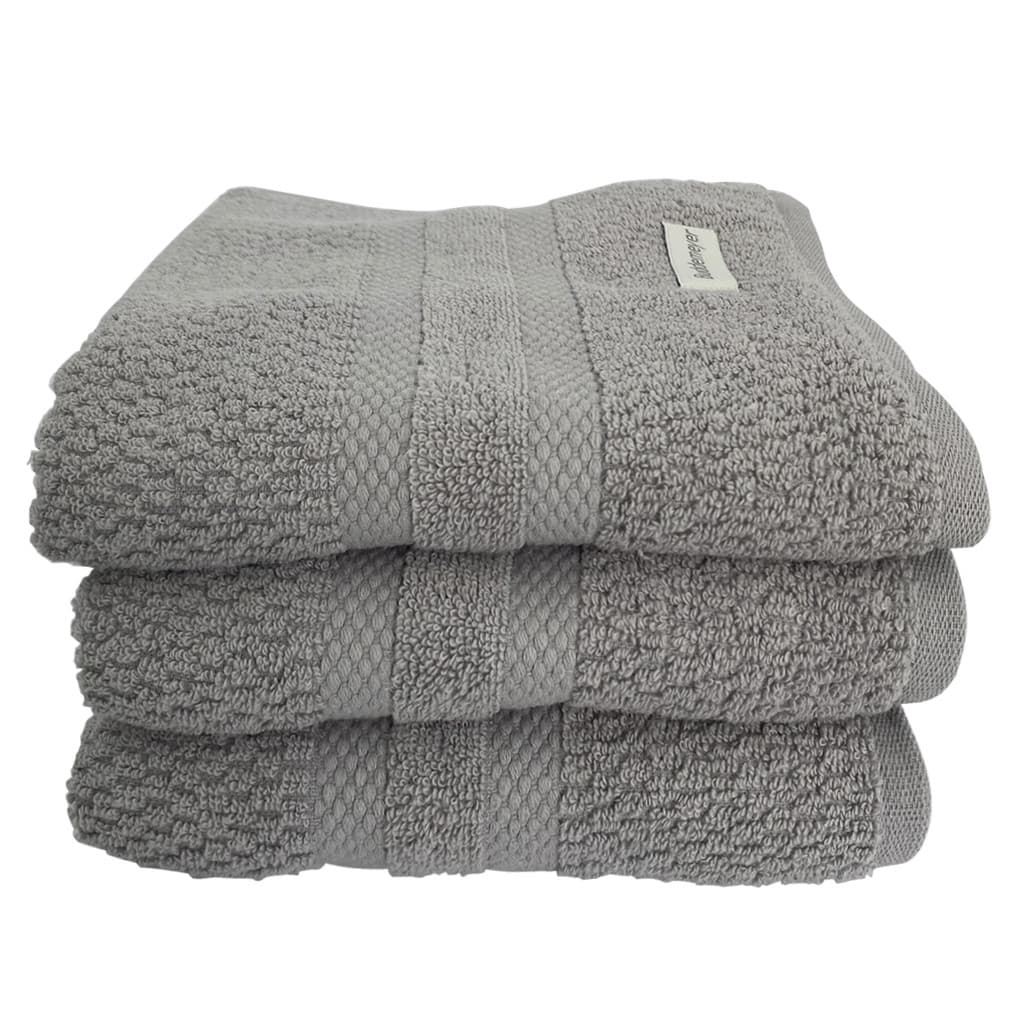 3x Toalhas Cinzas Buddemeyer Vanilla Rosto Algodão Extrasoft