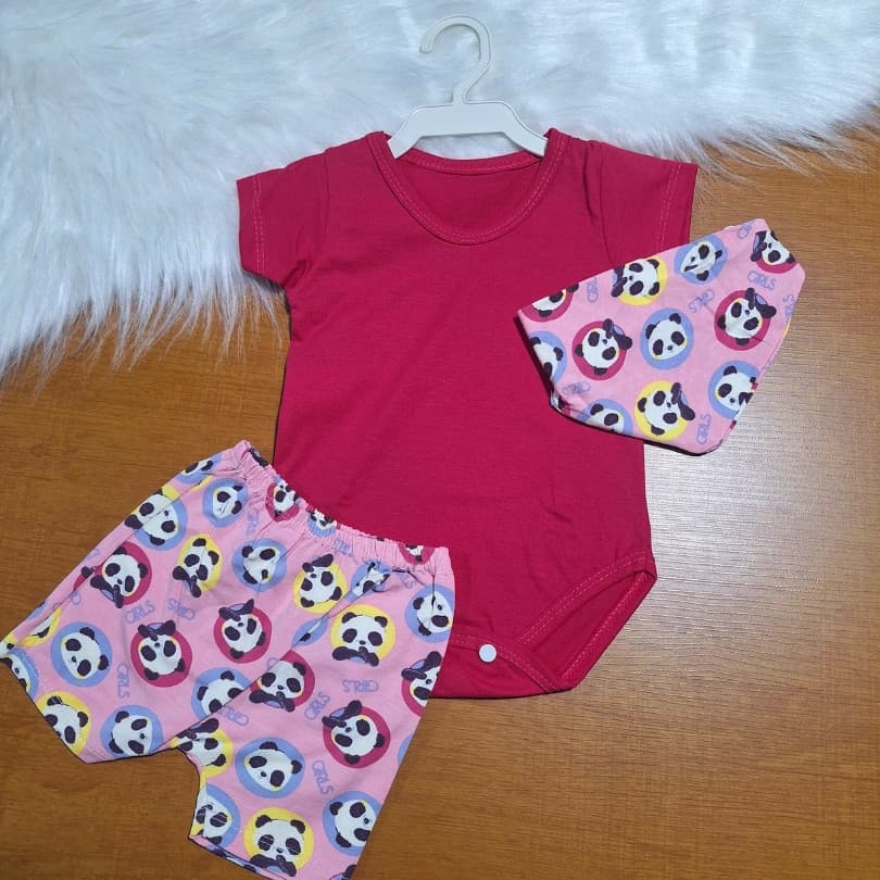 2 a 4 meses - Kit roupa Infantil 3 peças para bebê